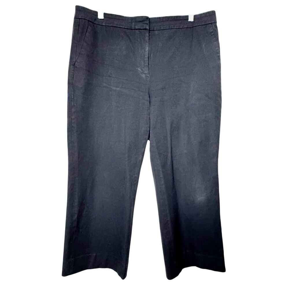 J Crew  Black Cropped Wide Leg Pants Women’s Size 14